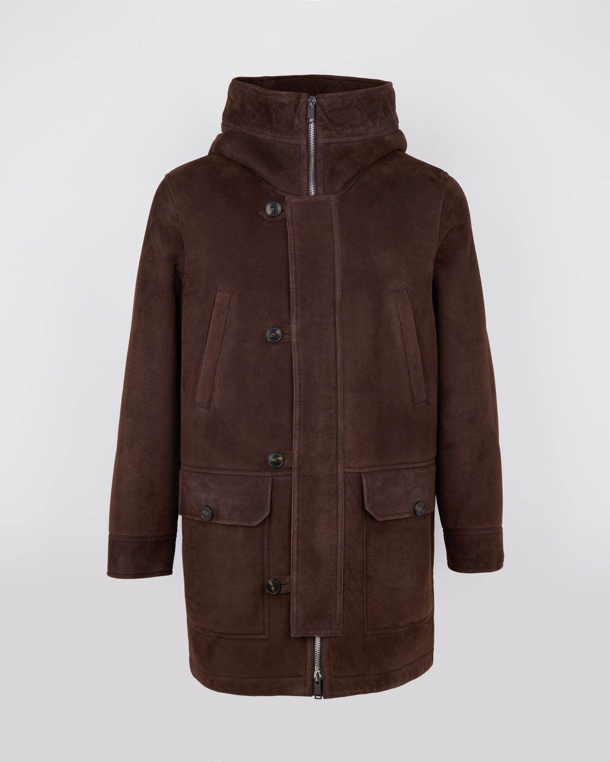 Parka en peau lainée suède d'agneau à laine bouclée - Yves Salomon - Nouvelle collection Automne Hiver