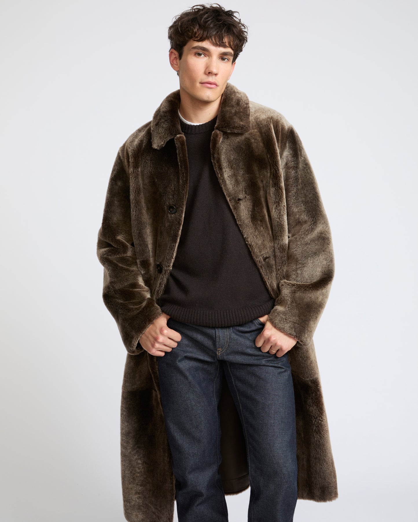 Manteau en peau lainée d'agneau Lacon- Yves Salomon - Nouvelle collection Automne Hiver