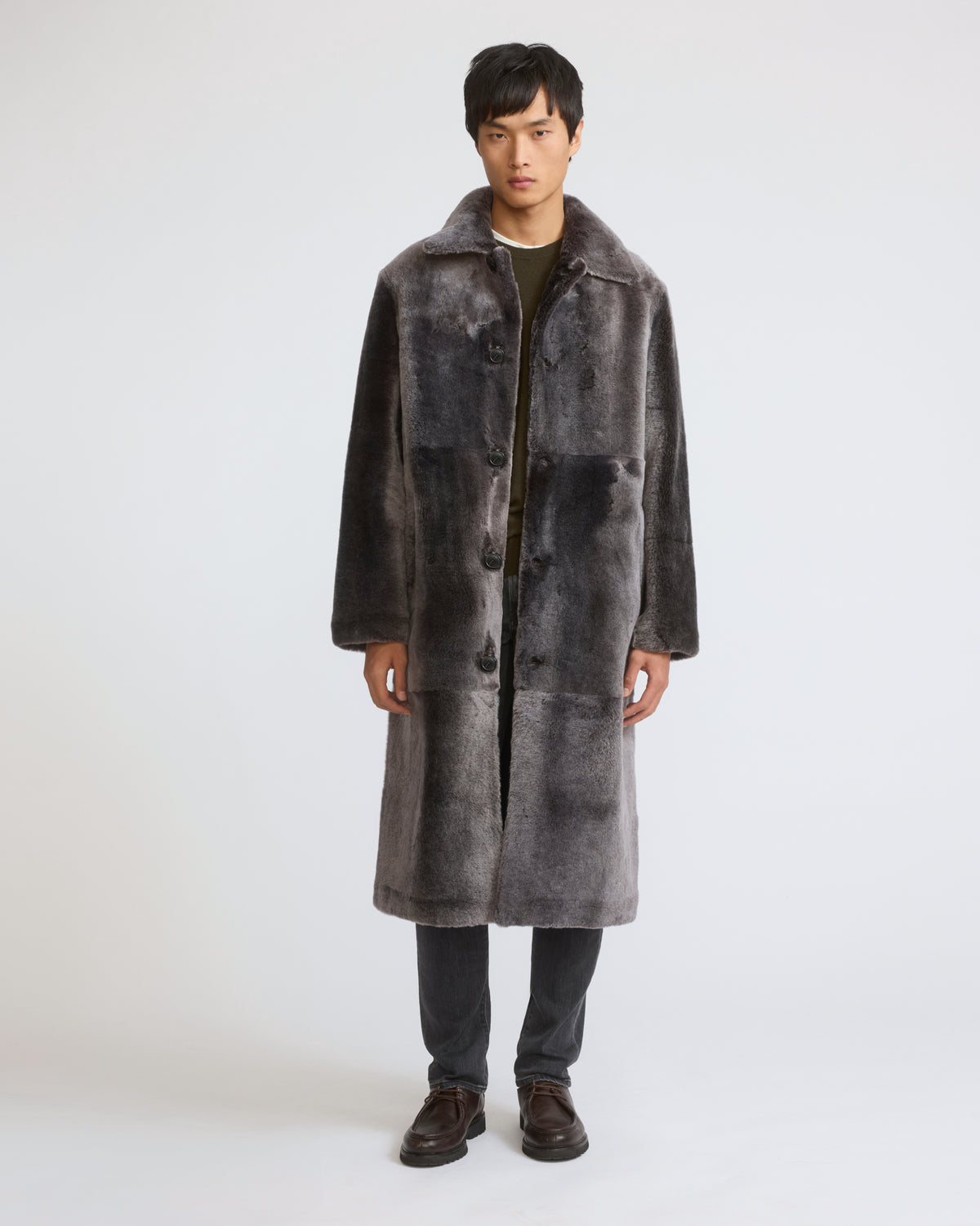 Manteau en peau lainée d'agneau Lacon - Yves Salomon - Nouvelle collection Automne Hiver