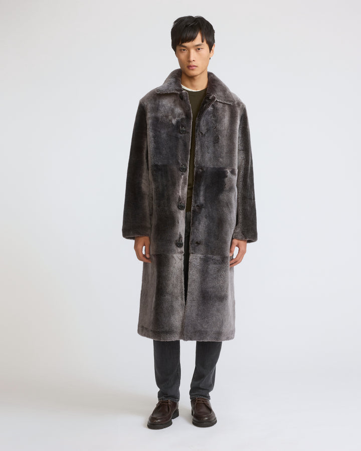 Manteau en peau lainée d'agneau Lacon - Yves Salomon - Nouvelle collection Automne Hiver