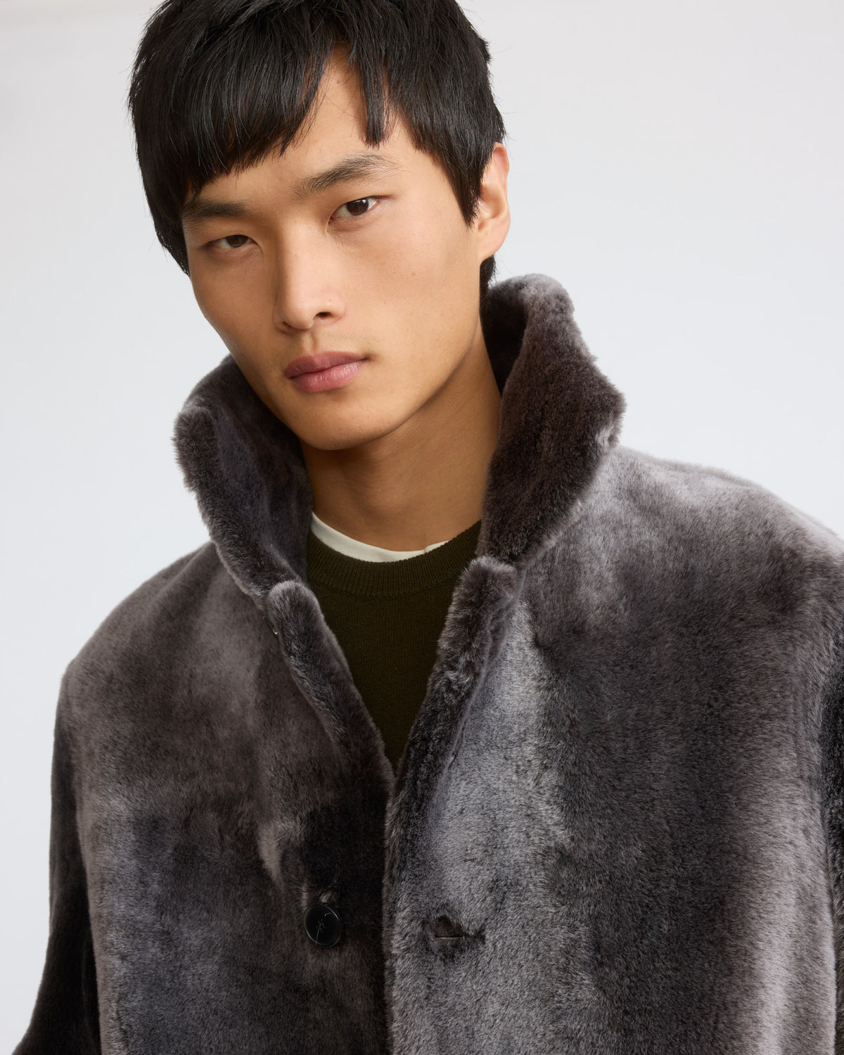 Manteau en peau lainée d'agneau Lacon - Yves Salomon - Nouvelle collection Automne Hiver