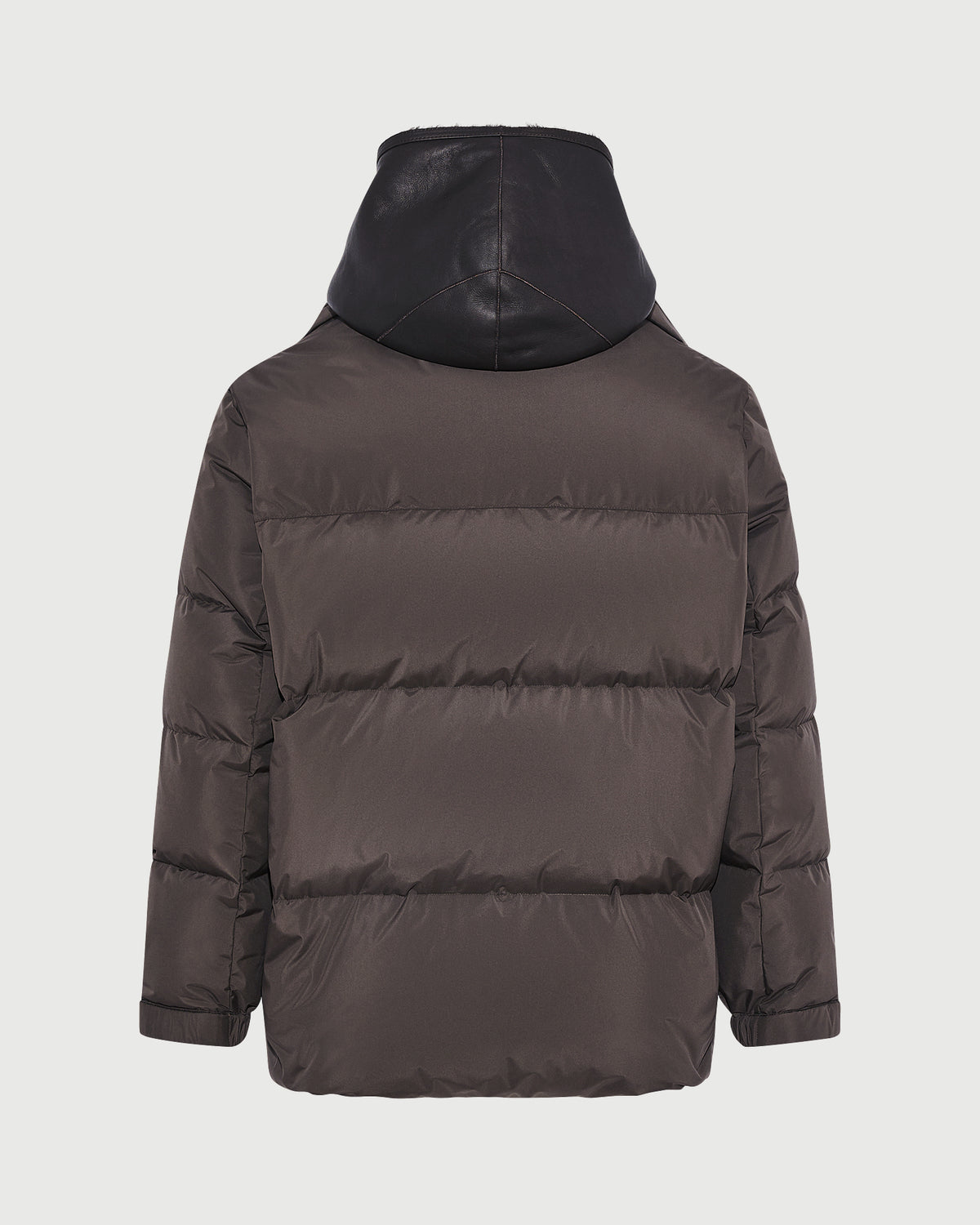 Doudoune en tissu technique avec plastron en peau lainée d'agneau - Yves Salomon - Nouvelle collection Automne Hiver