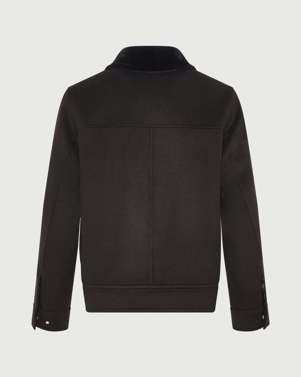 Veste en cachemire double face avec col en fourrure de vison rasé- Yves Salomon - Nouvelle collection Automne Hiver