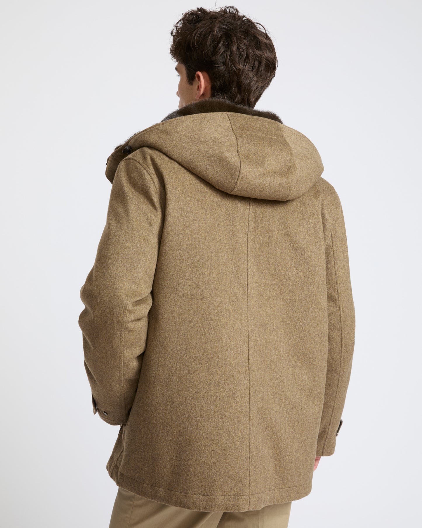 Parka courte en tissu Loro Piana imperméable avec fourrure de vison- Yves Salomon - Nouvelle collection Automne Hiver
