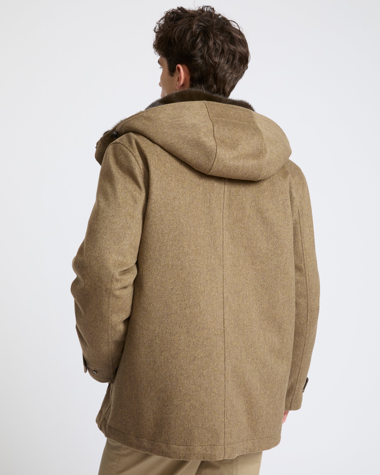 Parka courte en tissu Loro Piana imperméable avec fourrure de vison- Yves Salomon - Nouvelle collection Automne Hiver