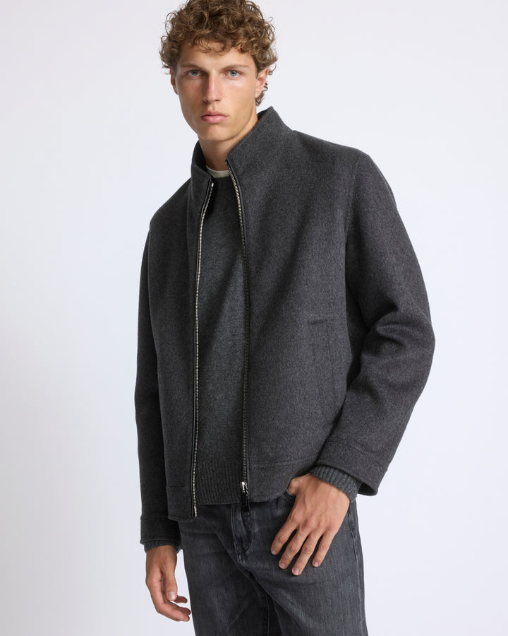 Veste en cachemire double face avec col en fourrure de vison éjarré - Yves Salomon - Nouvelle collection Automne Hiver