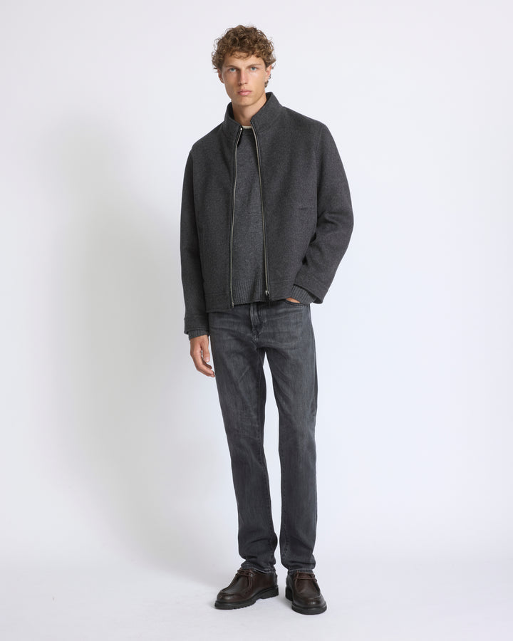 Veste en cachemire double face avec col en fourrure de vison éjarré - Yves Salomon - Nouvelle collection Automne Hiver