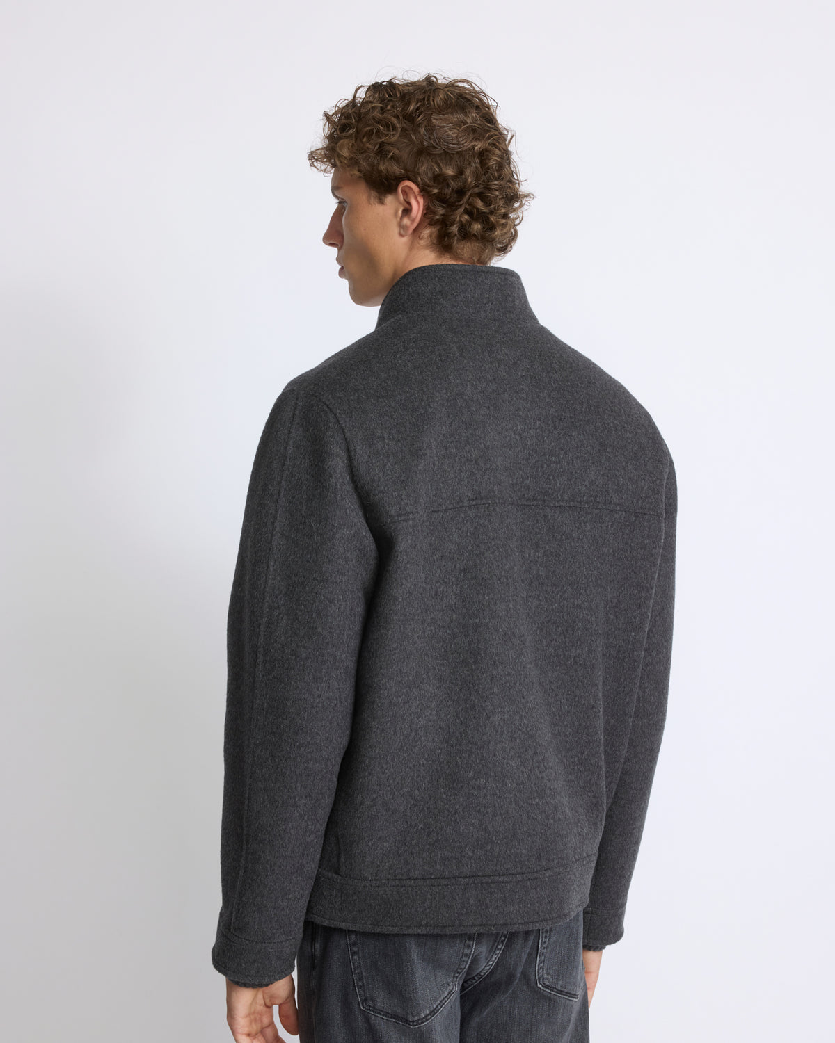 Veste en cachemire double face avec col en fourrure de vison éjarré - Yves Salomon - Nouvelle collection Automne Hiver