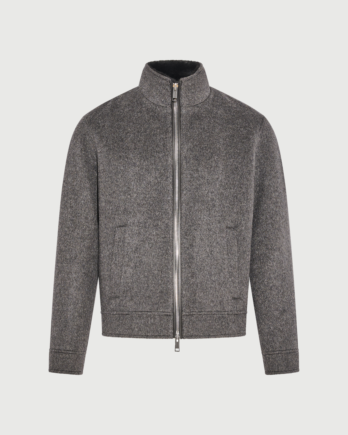 Veste en cachemire double face avec col en fourrure de vison éjarré- Yves Salomon - Nouvelle collection Automne Hiver