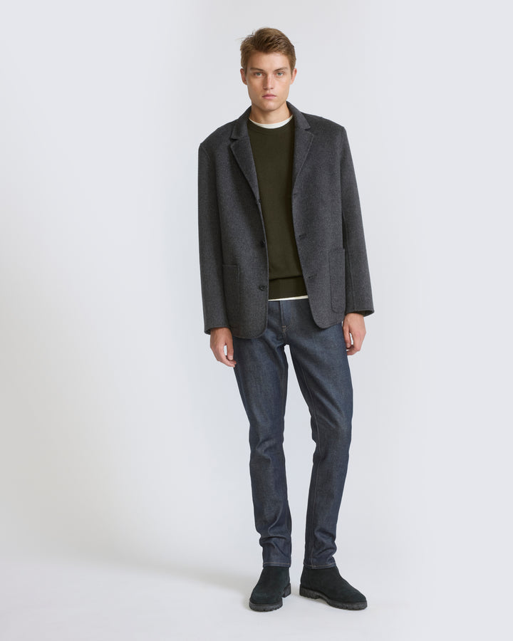 Double-sided wool and cashmere blazer