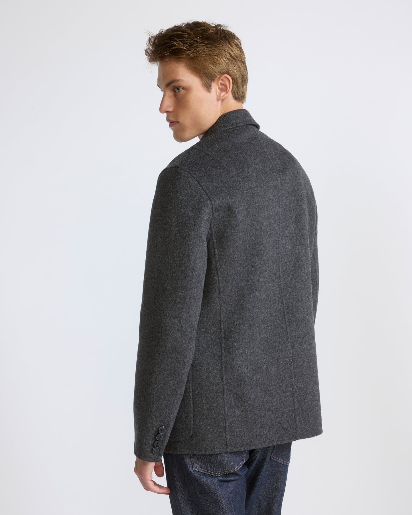 Double-sided wool and cashmere blazer