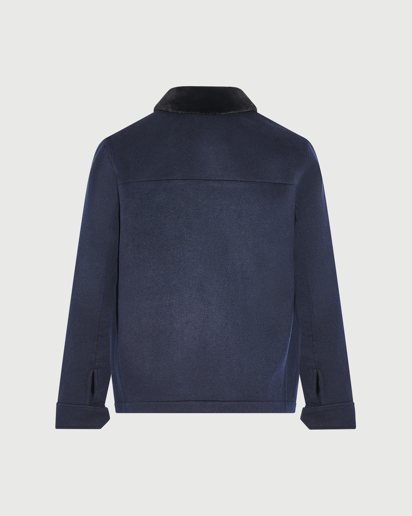 Veste en lainage cachemire double face avec col en fourrure de vison rasé- Yves Salomon - Nouvelle collection Automne Hiver