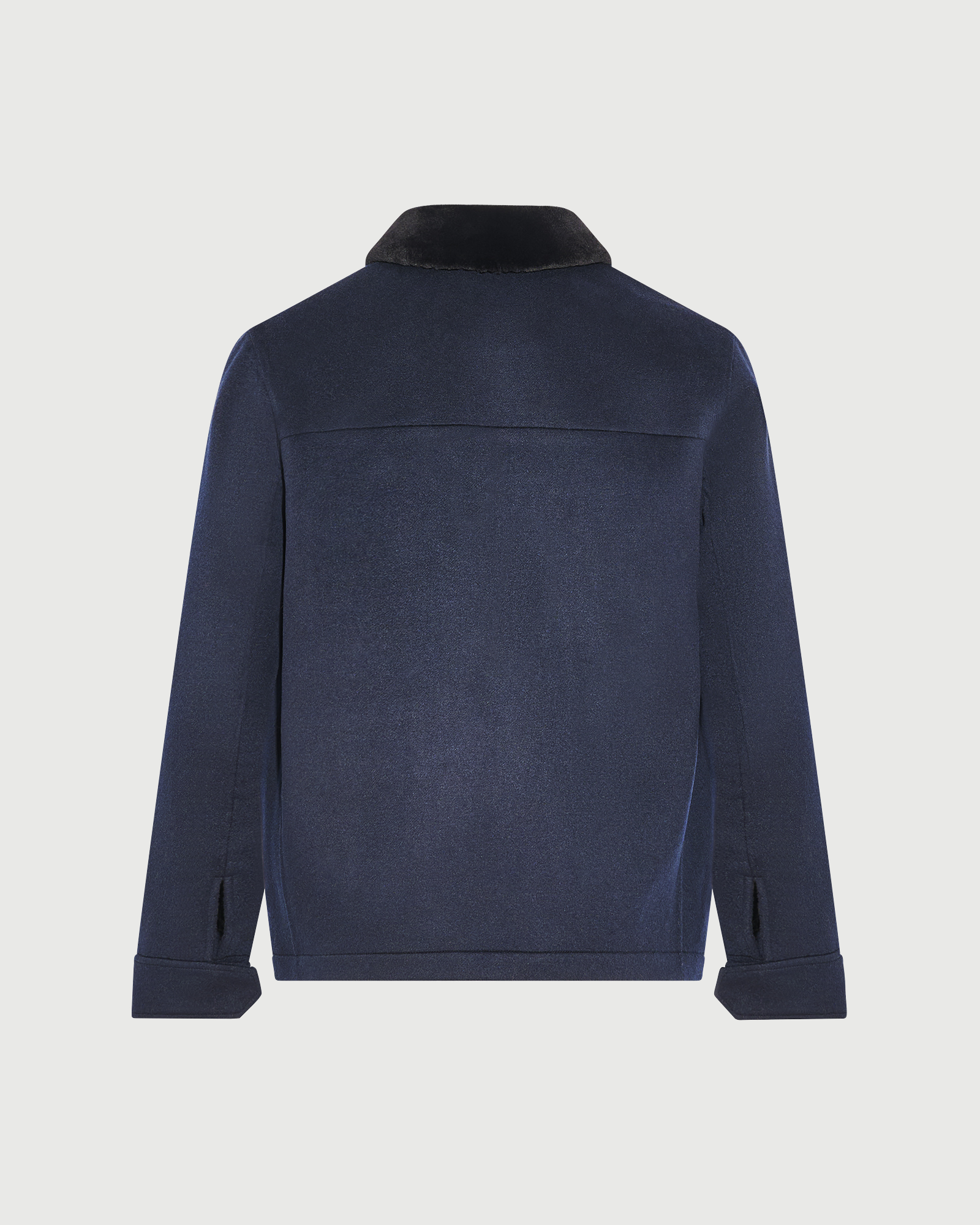 Veste en lainage cachemire double face avec col en fourrure de vison rasé- Yves Salomon - Nouvelle collection Automne Hiver