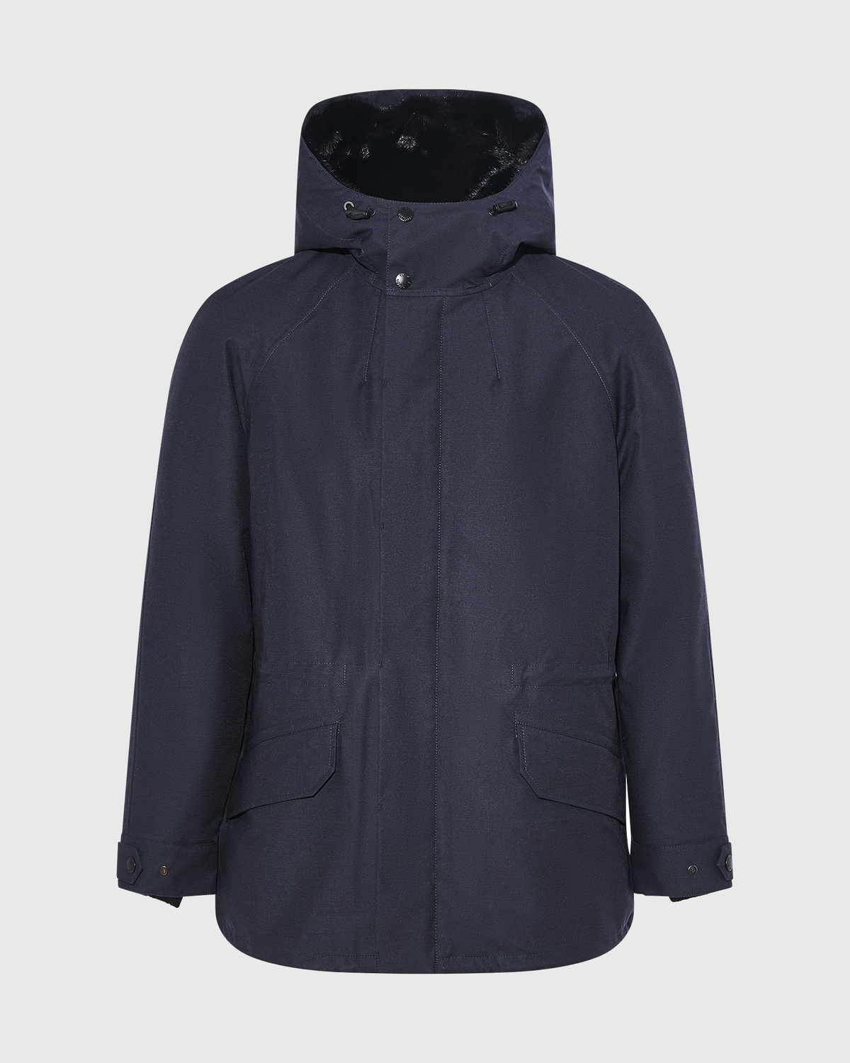 Parka courte en tissu technique laine mélangée imperméable avec fourrure de vison long poil- Yves Salomon - Nouvelle collection Automne Hiver