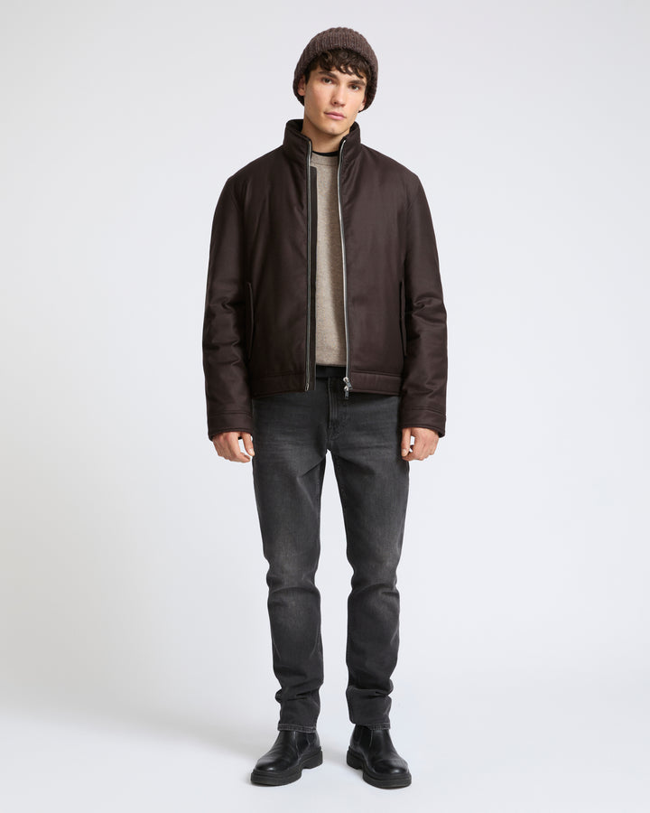 Doudoune en tissu Loro Piana waterproof avec col en fourrure de vison éjarré- Yves Salomon - Nouvelle collection Automne Hiver