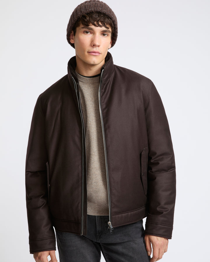 Doudoune en tissu Loro Piana waterproof avec col en fourrure de vison éjarré- Yves Salomon - Nouvelle collection Automne Hiver