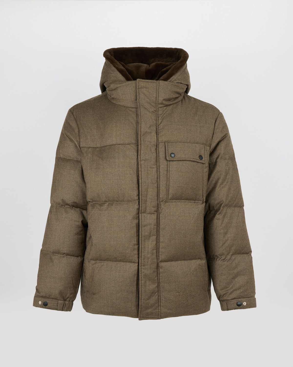 Doudoune en tissu technique Loro Piana imperméable avec plastron en fourrure de vison éjarré - Yves Salomon - Nouvelle collection Automne Hiver