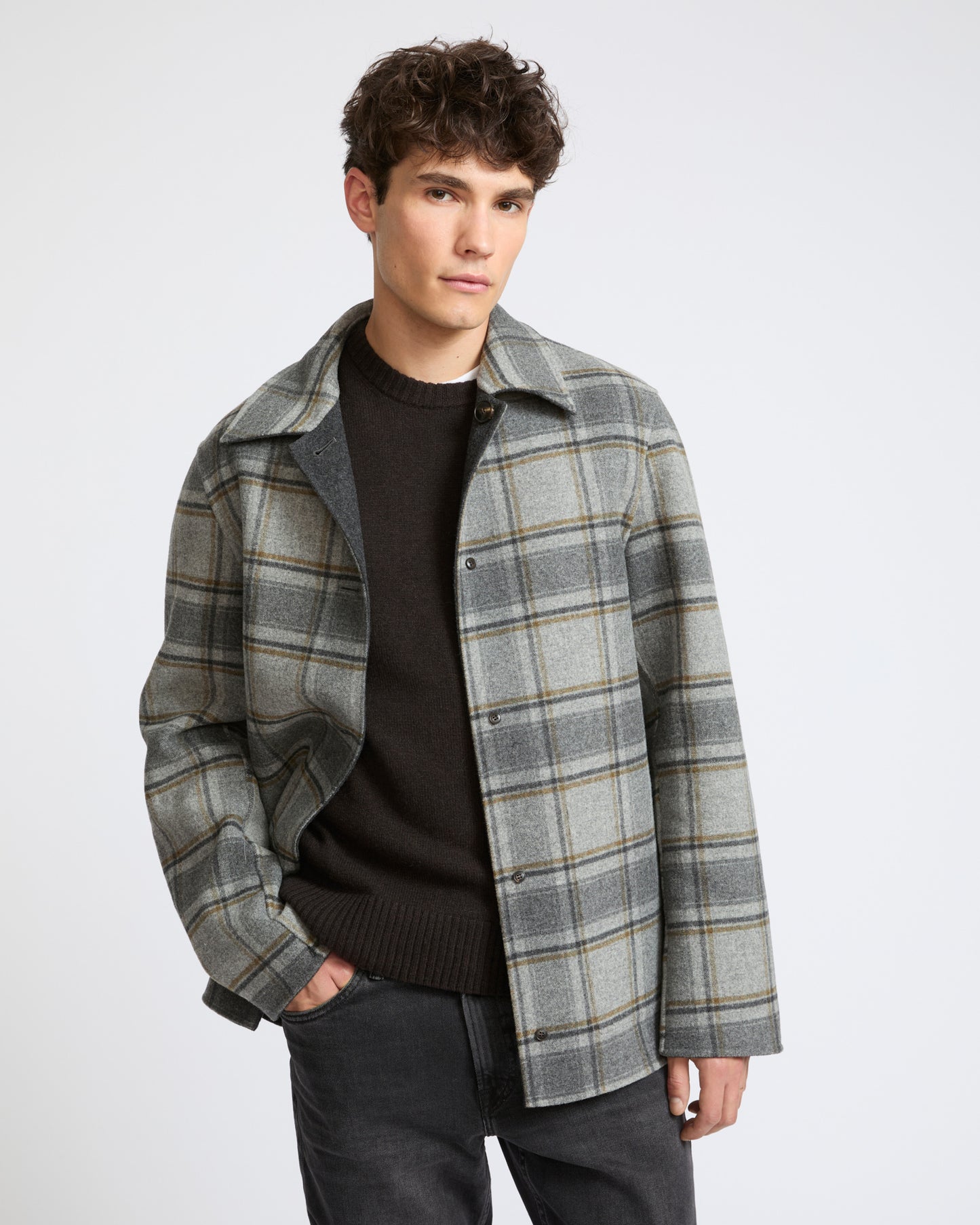 Veste réversible en lainage double face- Yves Salomon - Nouvelle collection Automne Hiver