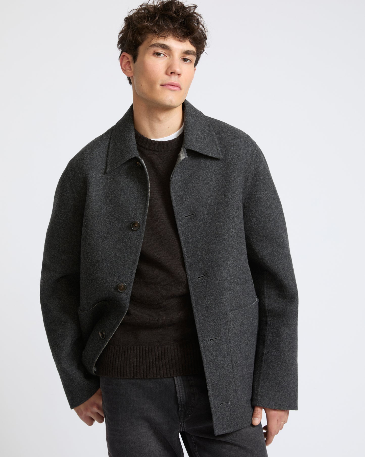 Veste réversible en lainage double face- Yves Salomon - Nouvelle collection Automne Hiver