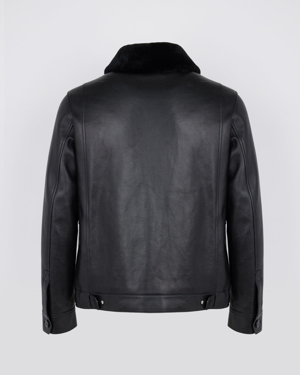 Veste en cuir d'agneau et peau lainée Mérinos à laine repassée - Yves Salomon - Nouvelle collection Automne Hiver