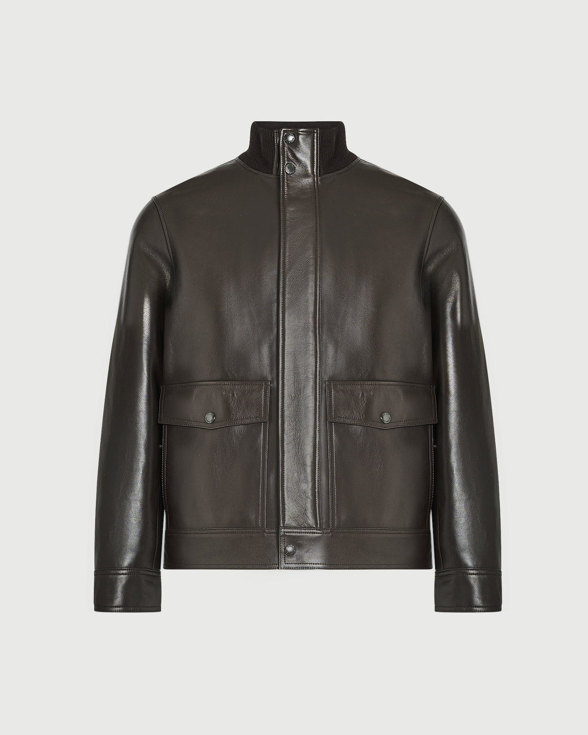 Veste en cuir d'agneau col maille - Yves Salomon - Nouvelle collection Automne Hiver