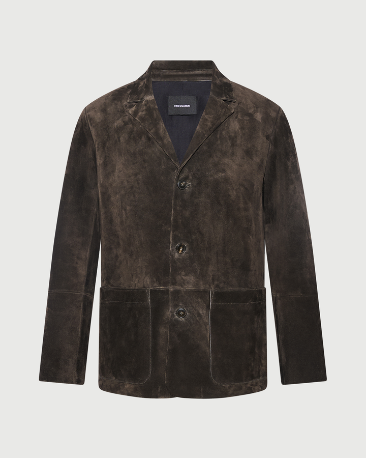 Blazer en cuir de veau suède