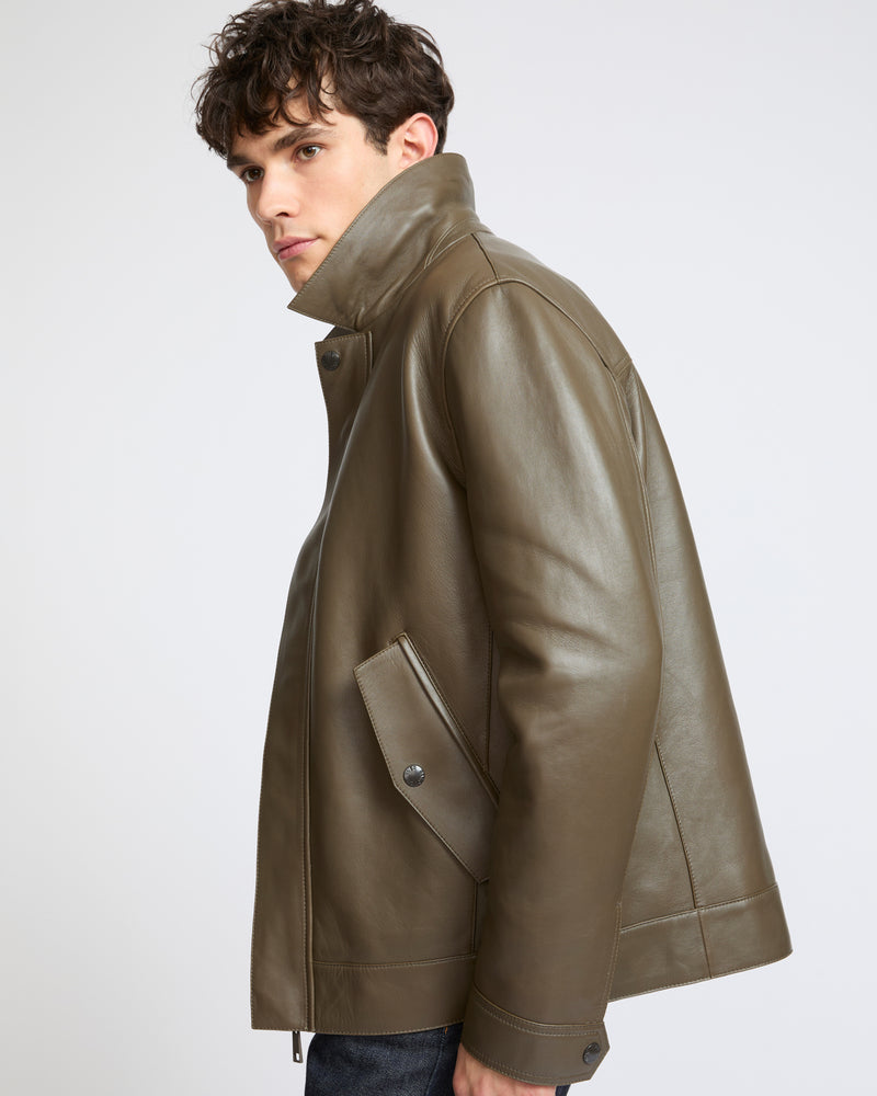 Veste ajustée en cuir d'agneau- Yves Salomon - Nouvelle collection Automne Hiver