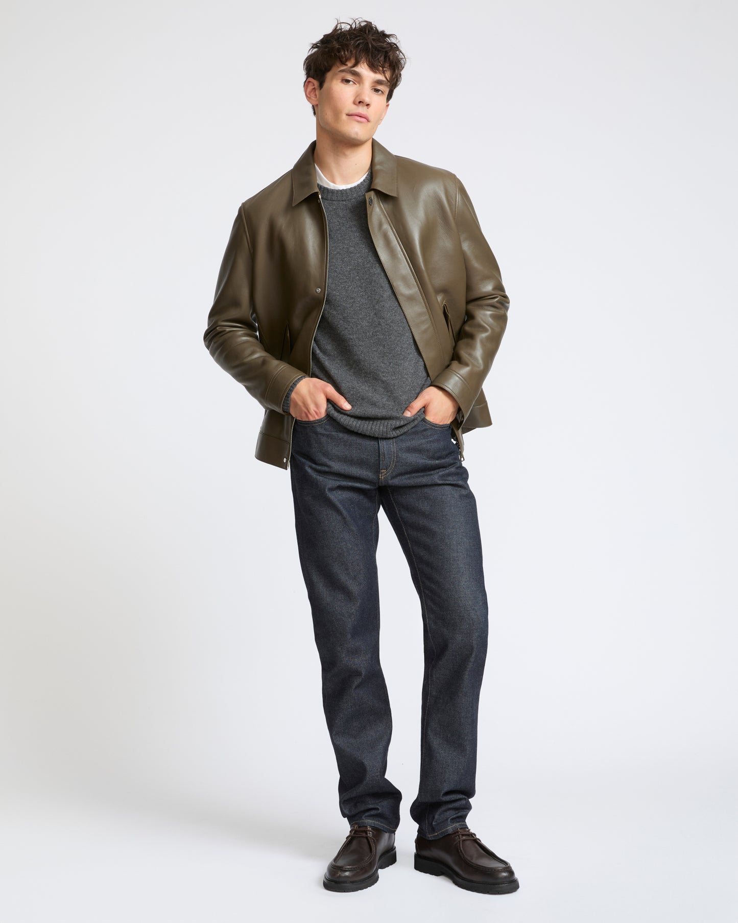 Veste ajustée en cuir d'agneau- Yves Salomon - Nouvelle collection Automne Hiver