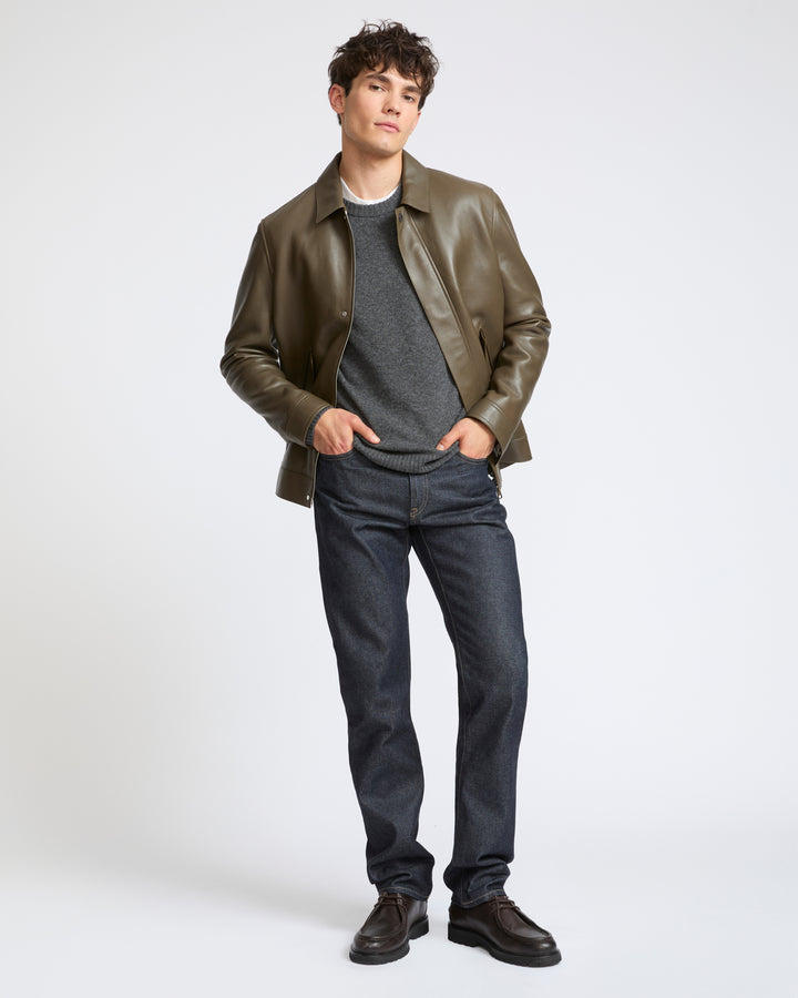 Veste ajustée en cuir d'agneau- Yves Salomon - Nouvelle collection Automne Hiver