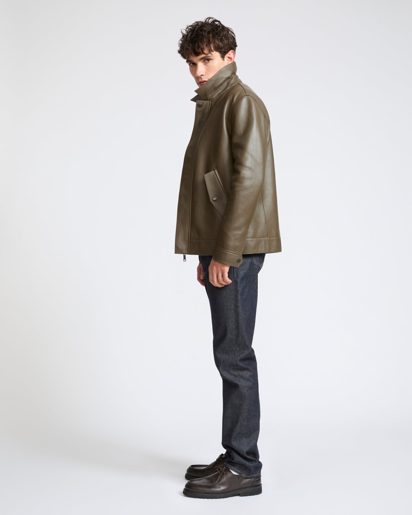 Veste ajustée en cuir d'agneau- Yves Salomon - Nouvelle collection Automne Hiver