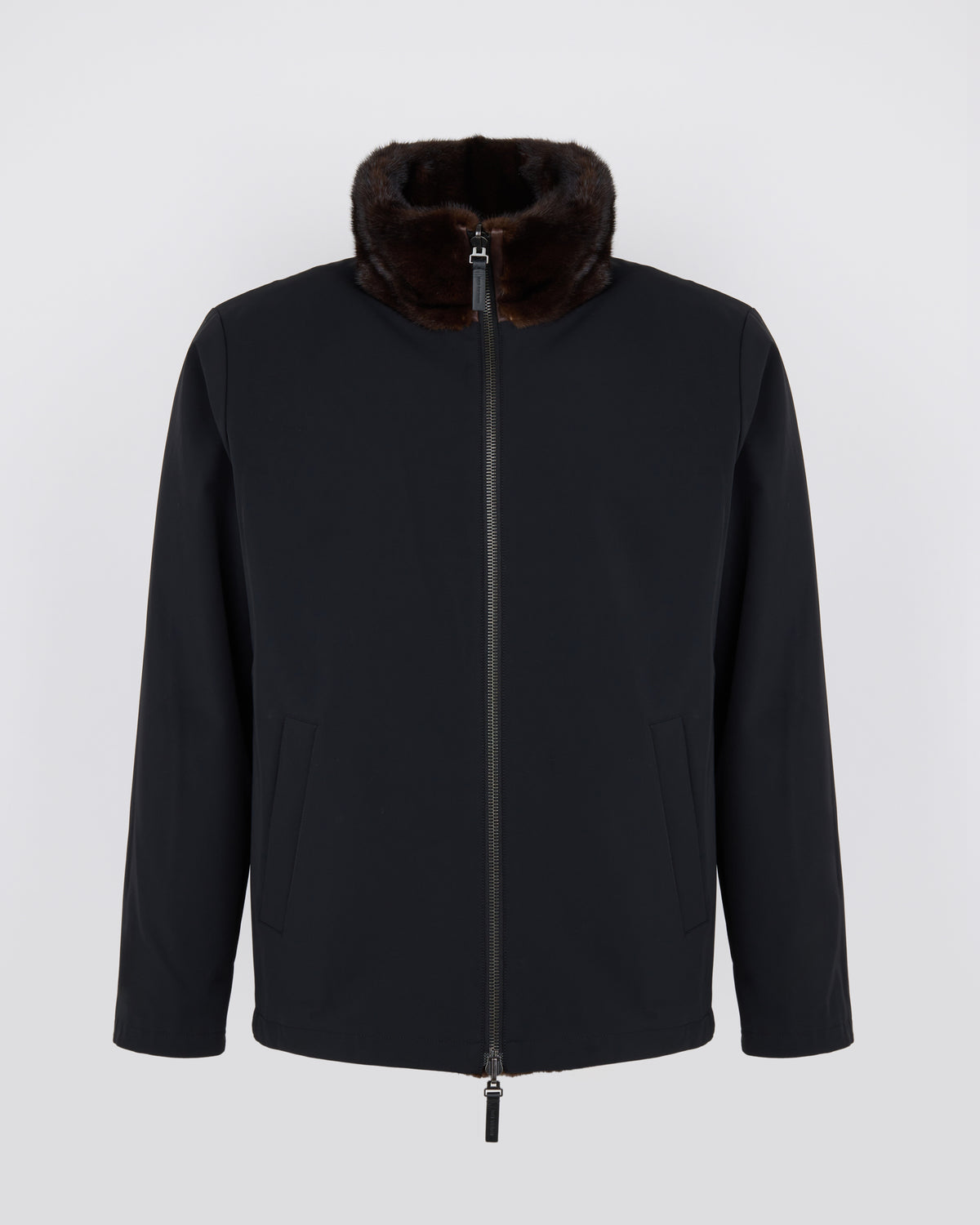 Veste en fourrure de vison long poil réversible tissu technique - Yves Salomon - Nouvelle collection Automne Hiver