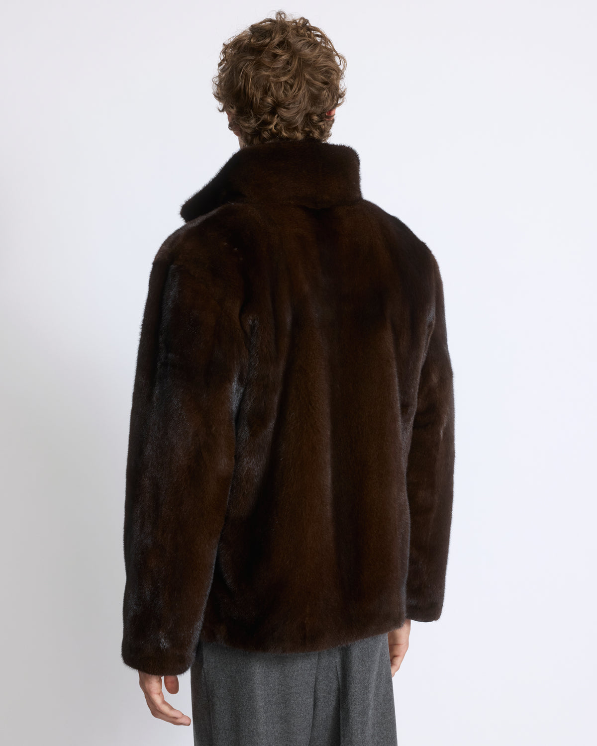 Veste en fourrure de vison long poil réversible tissu technique - Yves Salomon - Nouvelle collection Automne Hiver