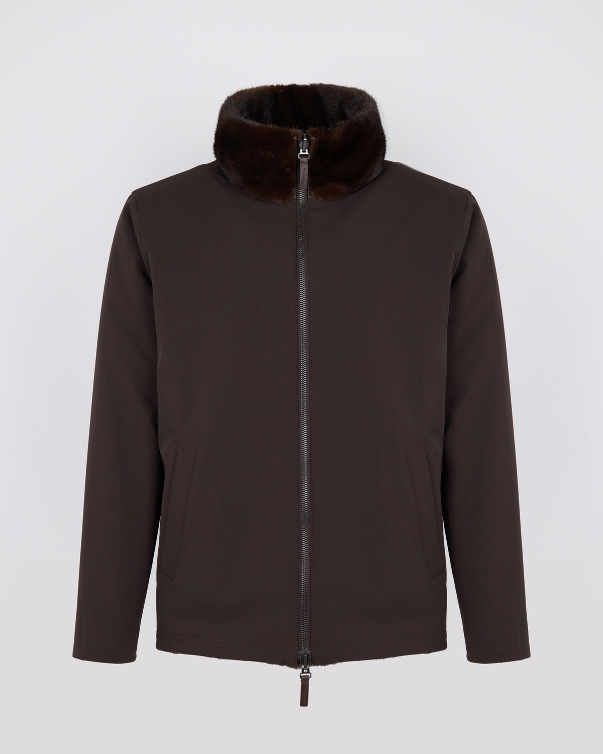 Veste en fourrure de vison long poil réversible tissu technique - Yves Salomon - Nouvelle collection Automne Hiver