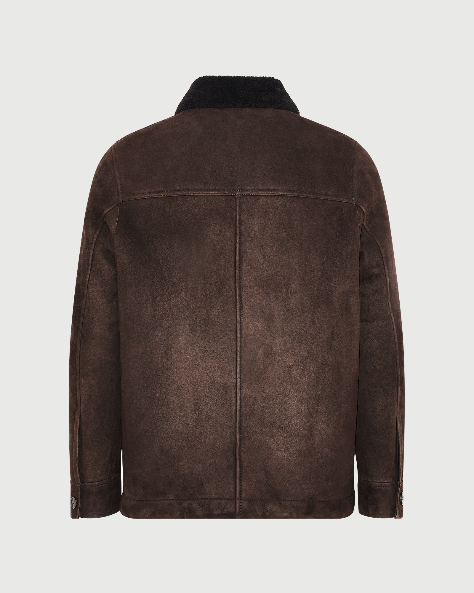 Veste en peau lainée d'agneau suède laine bouclée- Yves Salomon - Nouvelle collection Automne Hiver