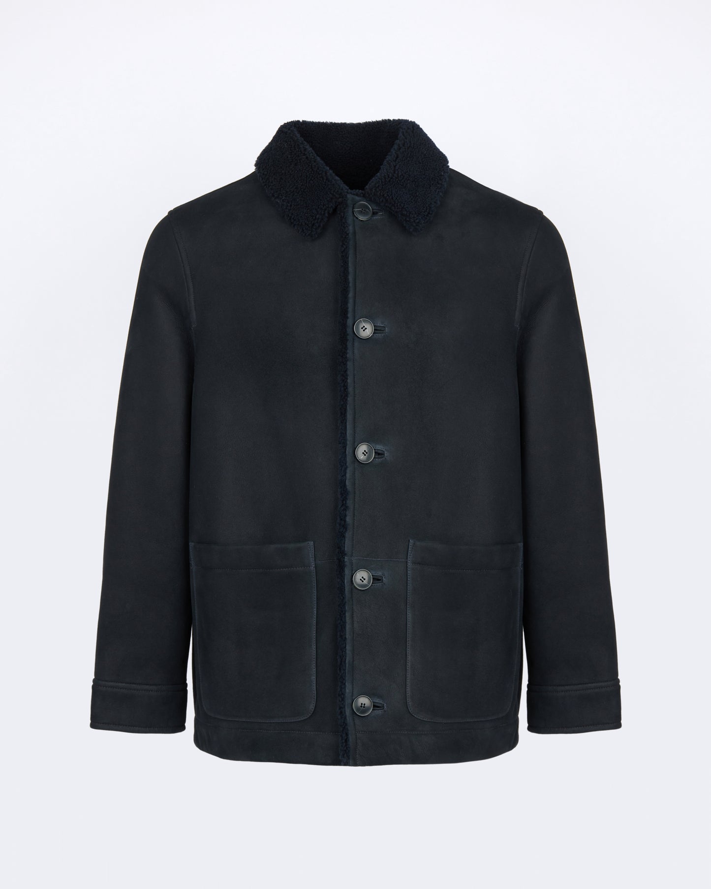 Veste en peau lainée d'agneau suède laine bouclée - Yves Salomon - Nouvelle collection Automne Hiver