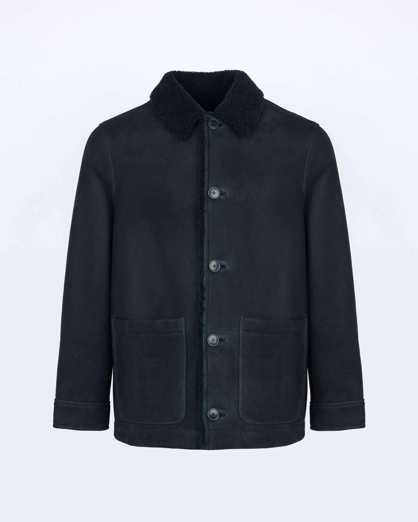 Veste en peau lainée d'agneau suède laine bouclée - Yves Salomon - Nouvelle collection Automne Hiver