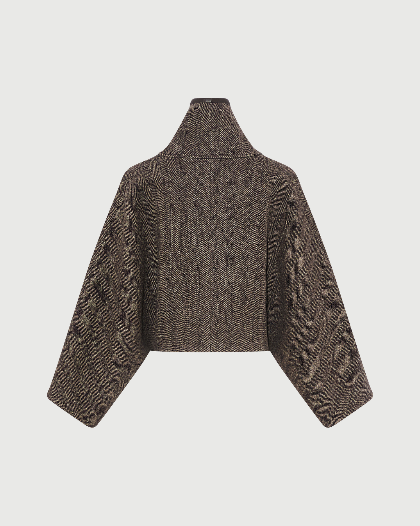 Veste cape en lainage double face à chevrons- Yves Salomon - Nouvelle collection Automne Hiver