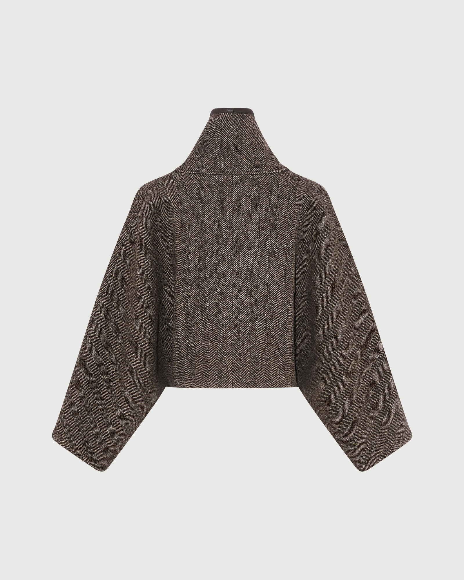Veste cape en lainage double face à chevrons- Yves Salomon - Nouvelle collection Automne Hiver