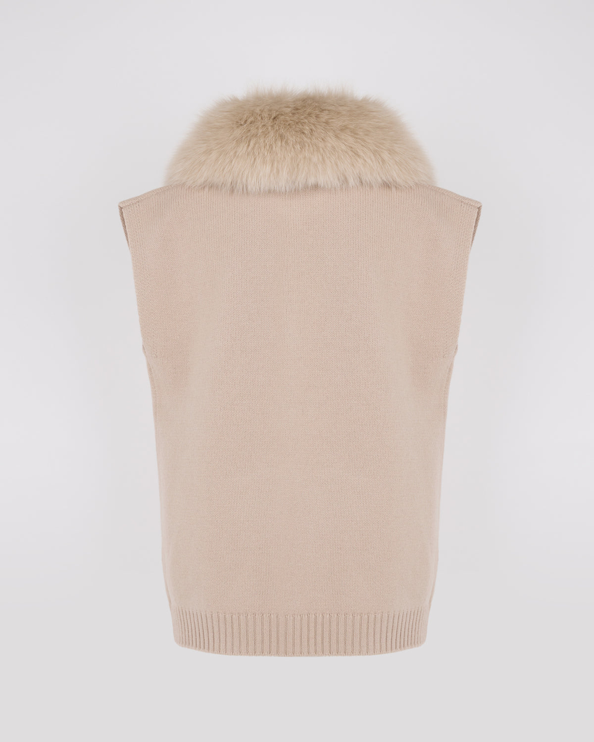 Veste en maille Mérinos et fourrure de renard - Yves Salomon - Nouvelle collection Automne Hiver