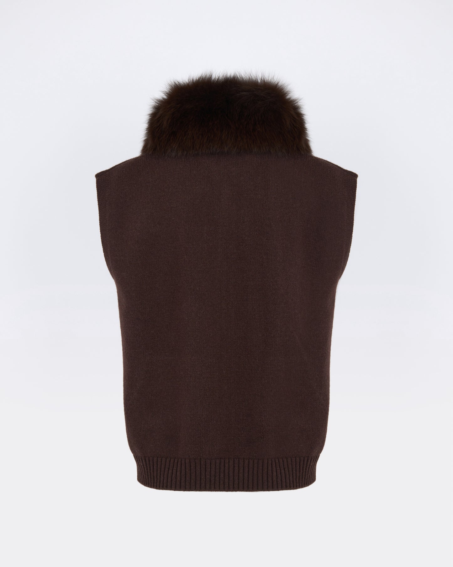 Veste en maille Mérinos et fourrure de renard - Yves Salomon - Nouvelle collection Automne Hiver