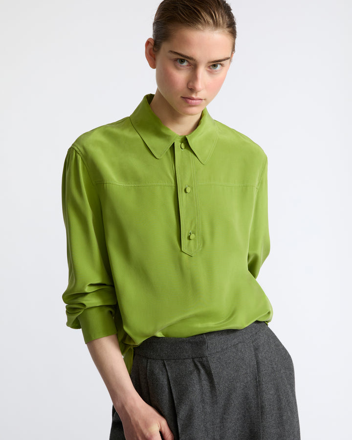 Blouse en crêpe de soie légère- Yves Salomon - Nouvelle collection Automne Hiver