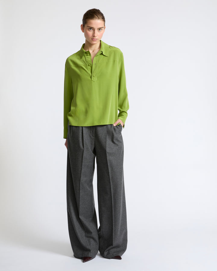 Blouse en crêpe de soie légère- Yves Salomon - Nouvelle collection Automne Hiver