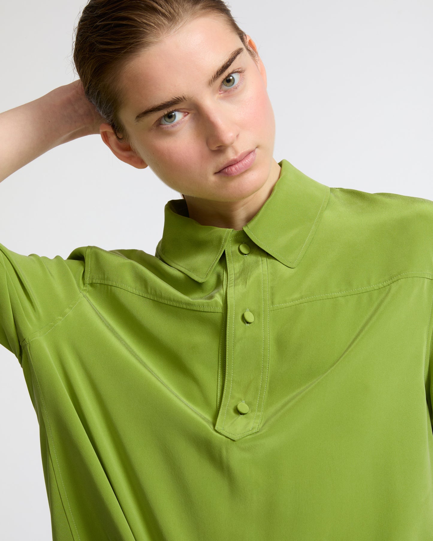 Blouse en crêpe de soie légère- Yves Salomon - Nouvelle collection Automne Hiver