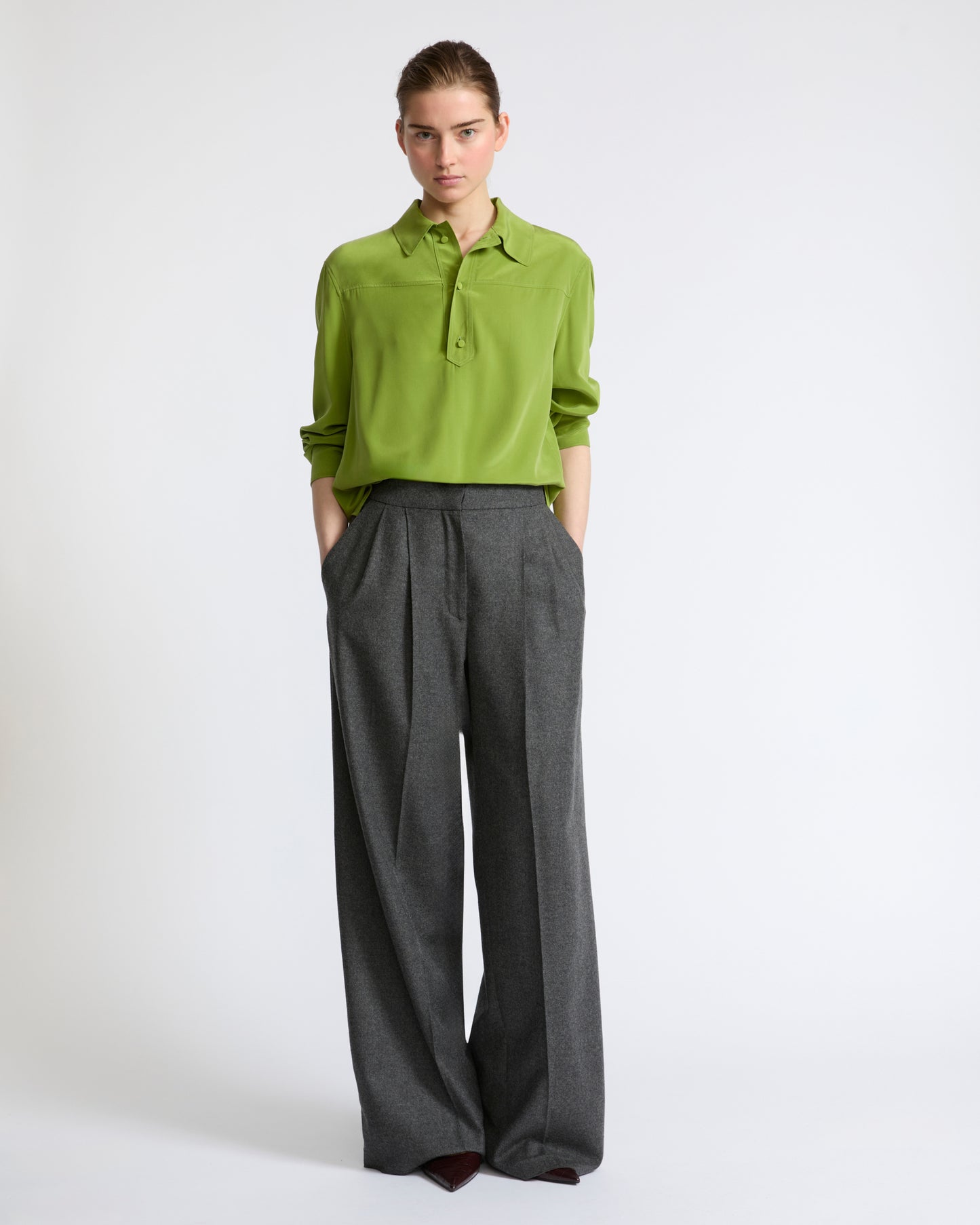 Blouse en crêpe de soie légère- Yves Salomon - Nouvelle collection Automne Hiver