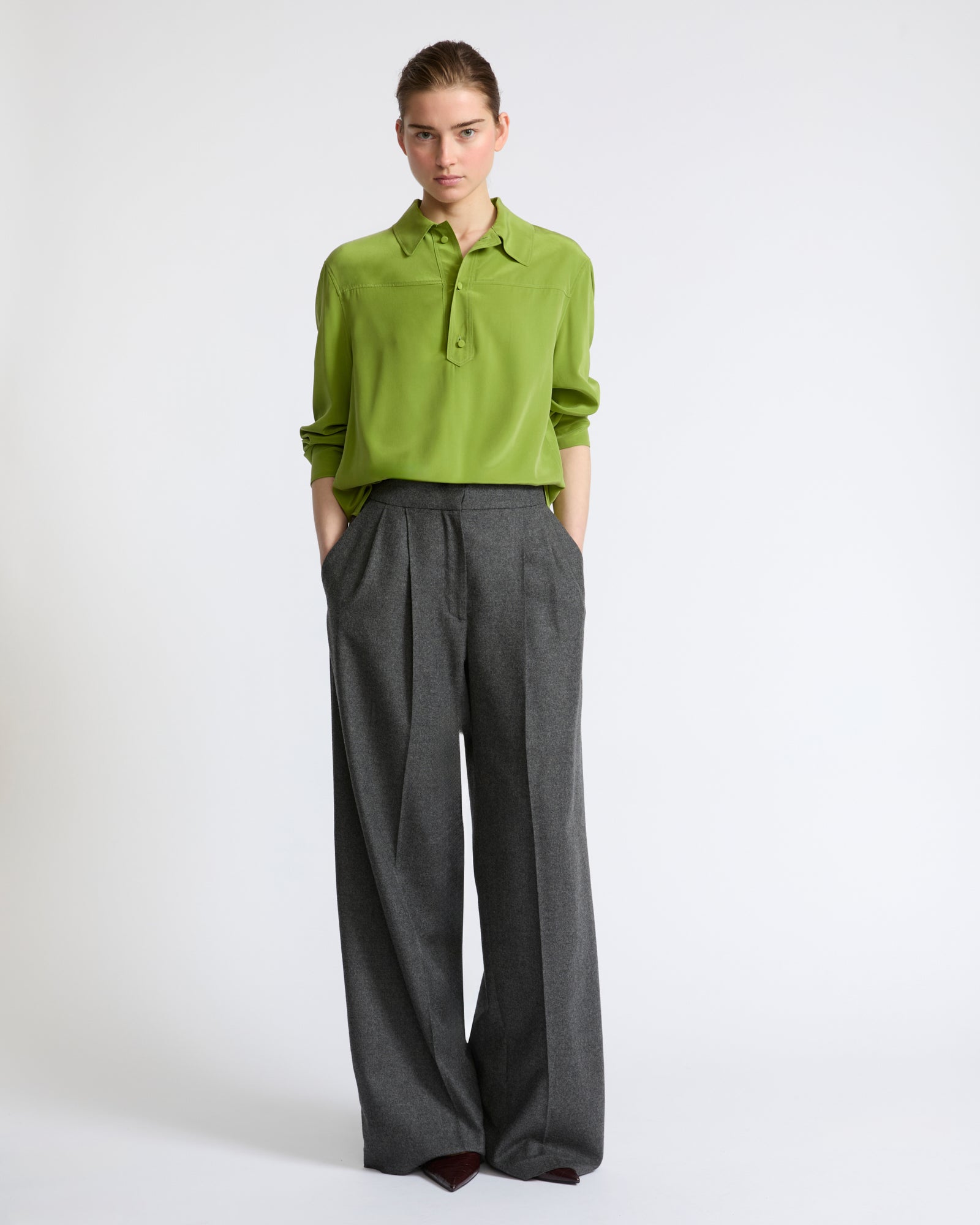 Blouse en crêpe de soie légère- Yves Salomon - Nouvelle collection Automne Hiver