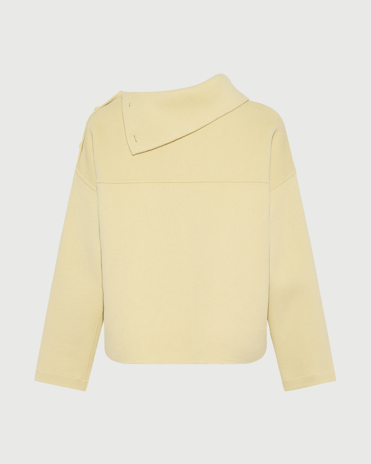 Blouse à col cheminée en lainage double face- Yves Salomon - Nouvelle collection Automne Hiver