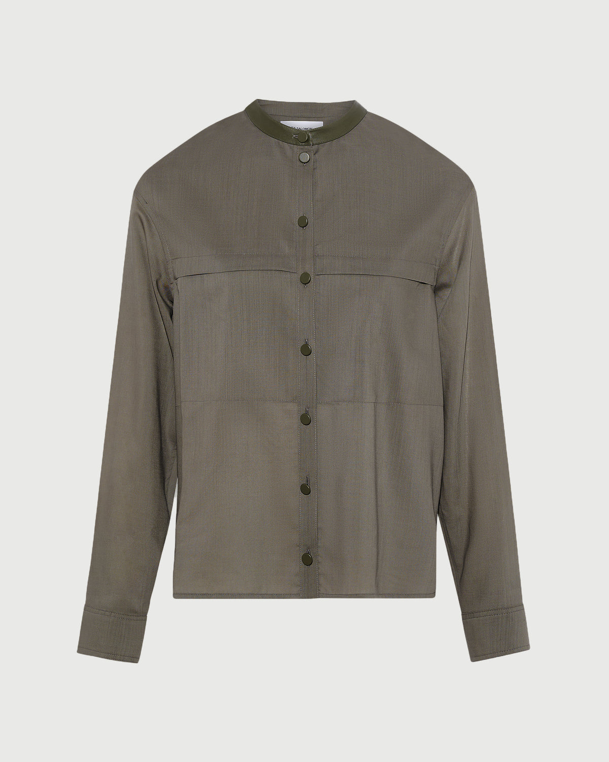 Chemise en voile de laine avec détails cuir
