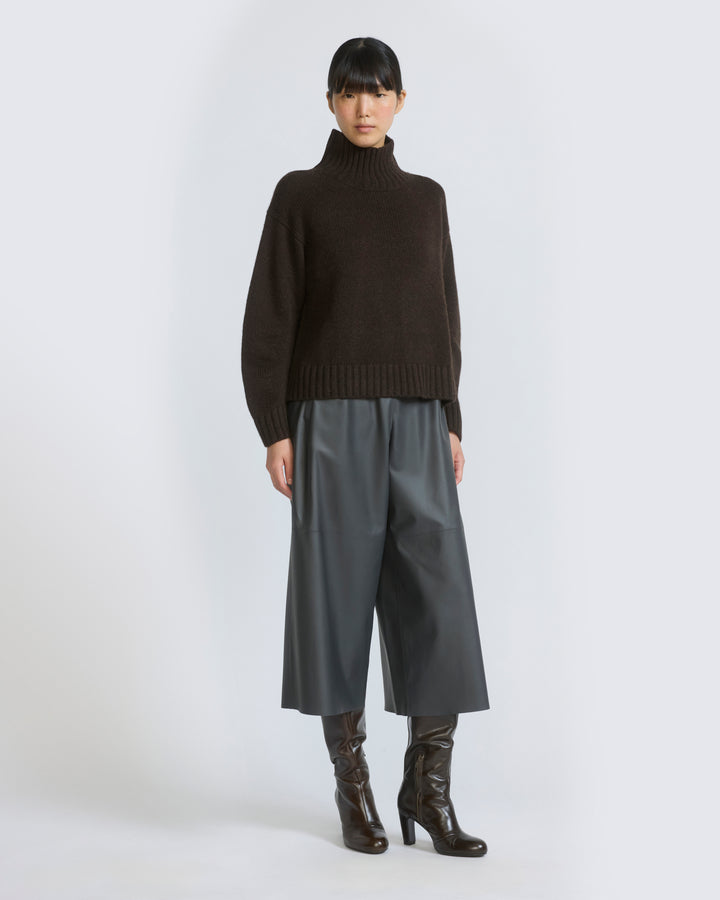 Pull col cheminée en maille 100% cachemire