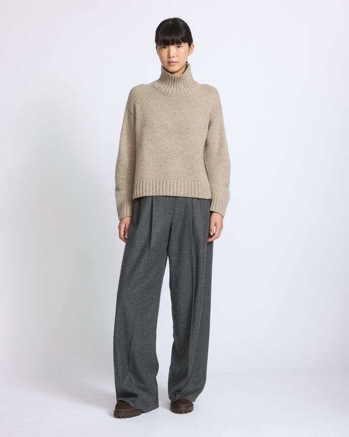 Pull col cheminée en maille 100% cachemire - Yves Salomon - Nouvelle collection Automne Hiver