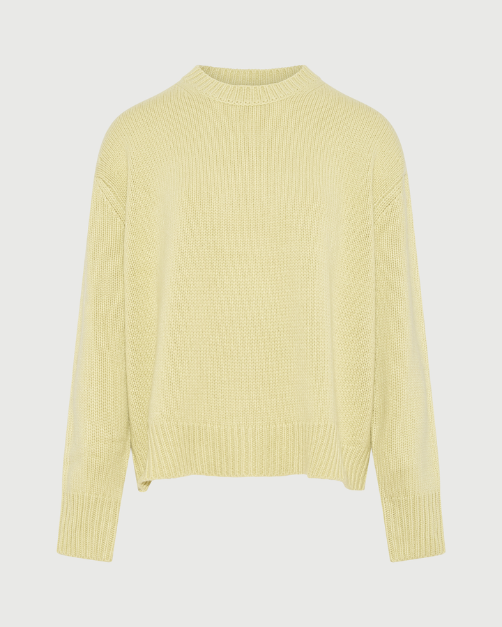 100% cashmere knit crew neck sweater